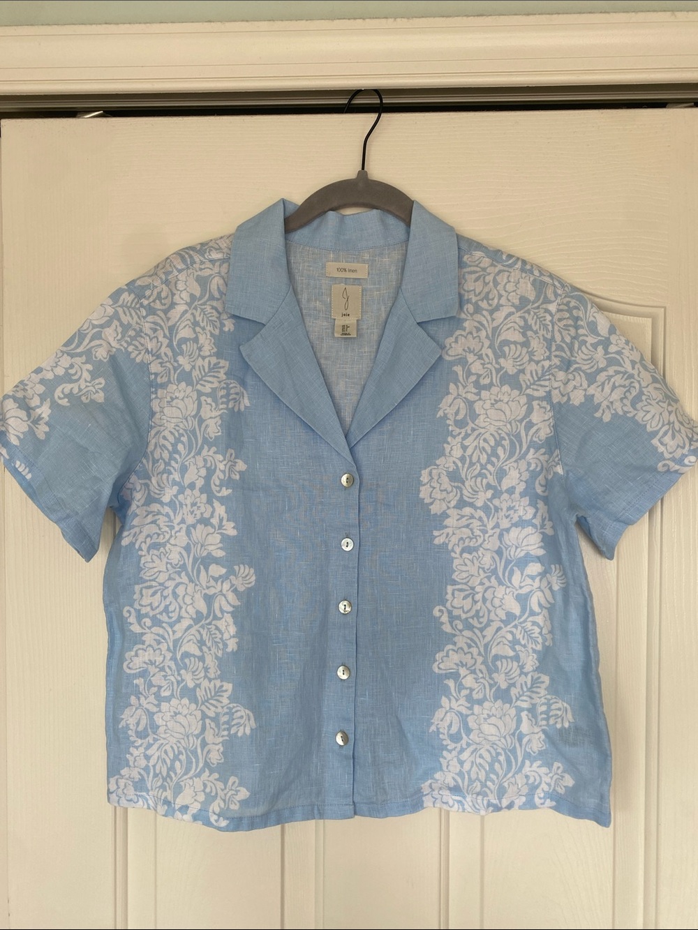 Joie Light Blue Linen Button-Up Top